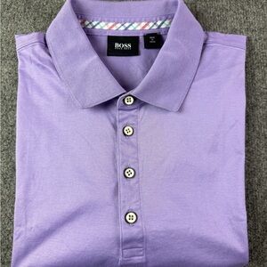 Hugo Boss’s Mens 100% Cotton Short Sleeve Polo Shirt Size XL Purple